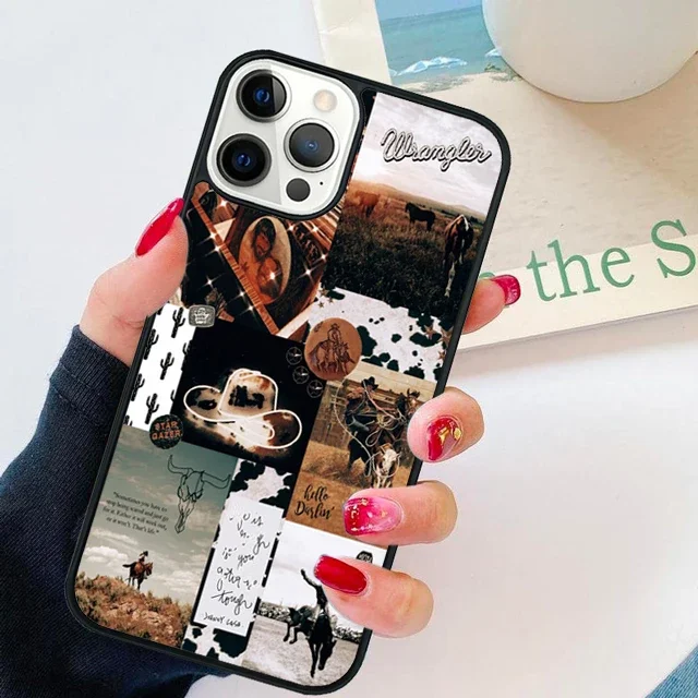 Cowboy Cowgirl Howdy Phone Case, Western Ranch, Capa Boho para iPhone 15, 14, 12, 13, Mini, 6, 7, 8 Plus, X, XS, XR, 11 Pro Max, SE, 2020