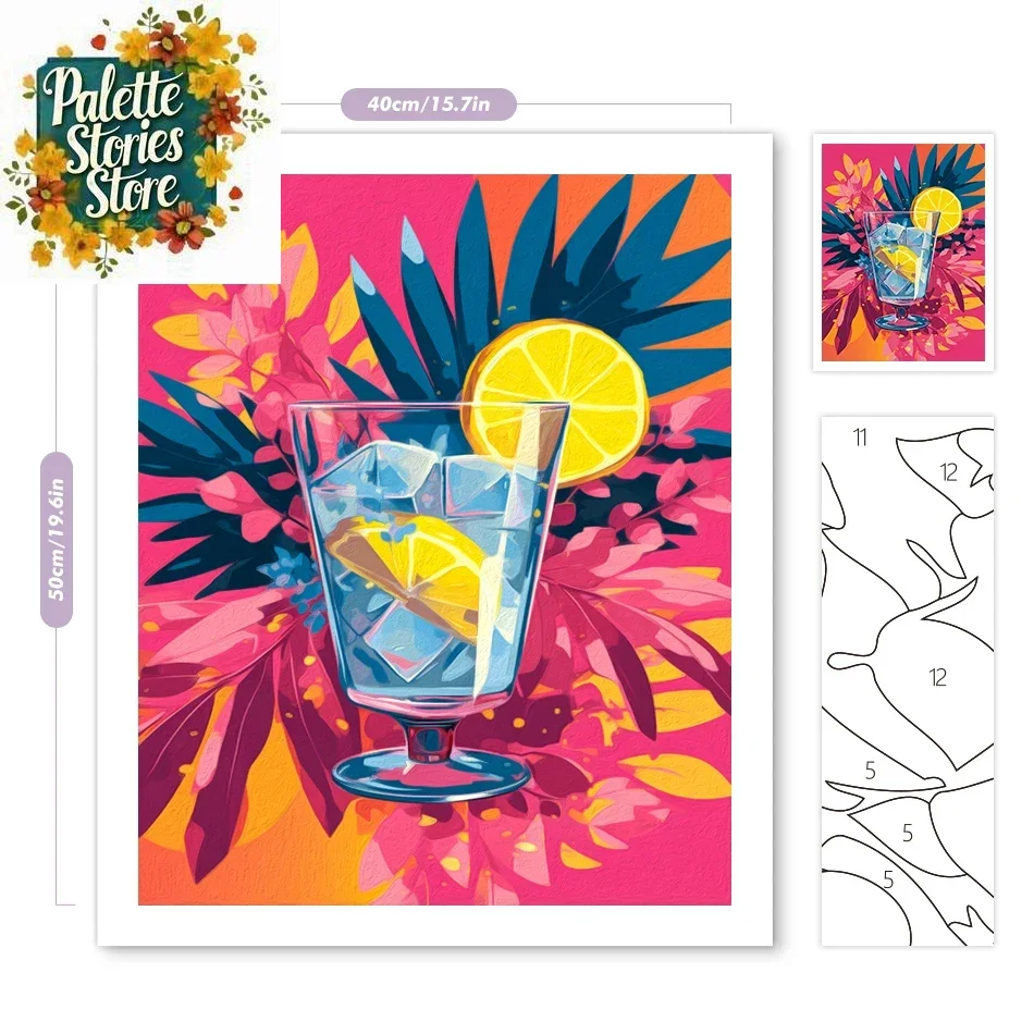 

Картина маслом по номерам «сделай сам», стеклянные напитки, ресторан, гостиная, декоративная живопись, принадлежности для рукоделия, набор красок для взрослых (брамале)