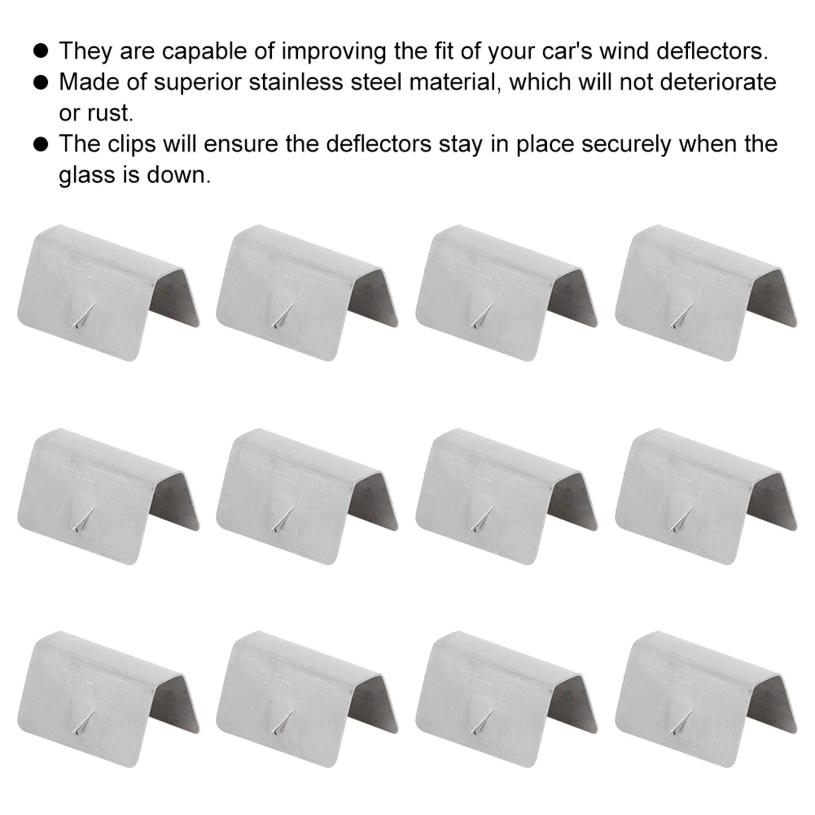 Car Wind Rain Deflector Channel Stainless Steel Fixing Retaining Clips Fit for HEKO G3 Deflector Retaining Clips