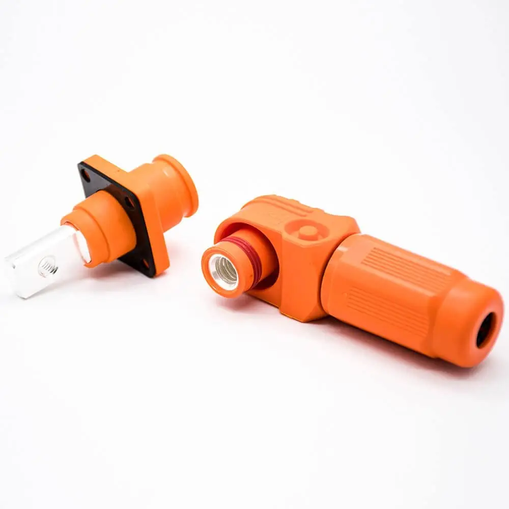  Surlok Power Connectors 8mm Right Angle Plug Socket Orange IP65 120A Busbar Lug One Pair