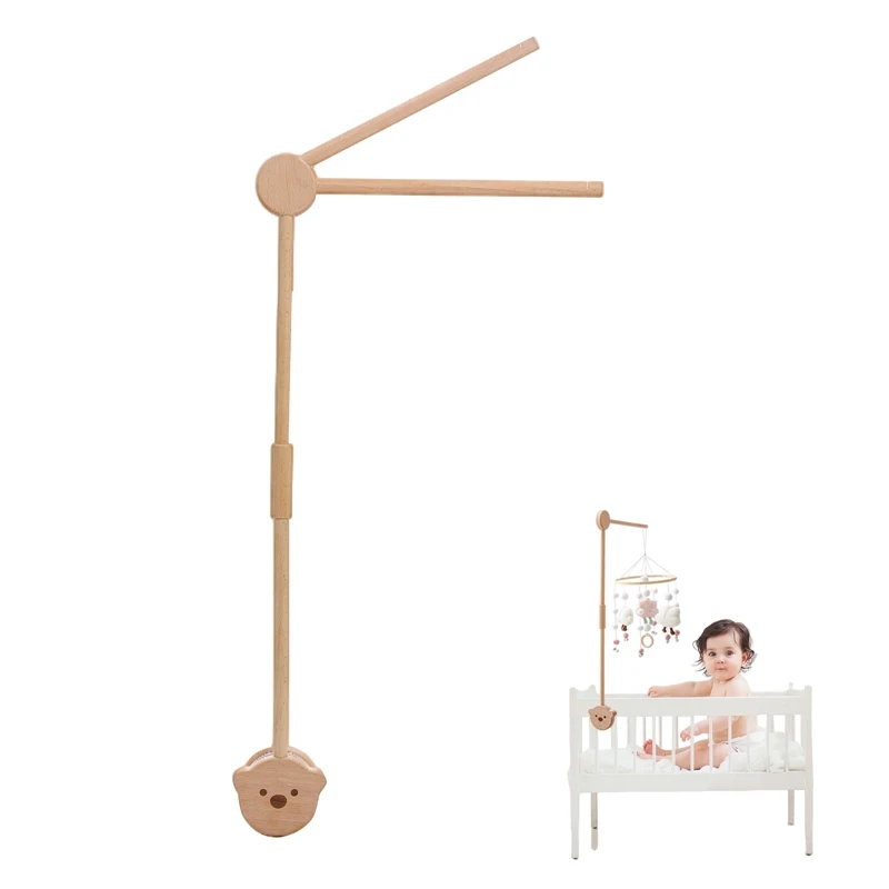 

Baby Wooden Rattles Bracket Set Infant Crib Mobile Bed Bell Bracket Protection Newborn Music Box Bed Bell Toy Holder Arm Bracket