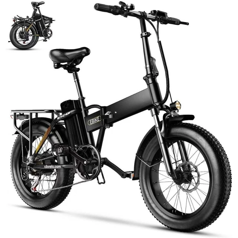 

Luxury Folding E-Bike 1000W 48V 20Ah Battery 30mph Speed 80-Mile Range 20' Fat Tires for Adult Commuters,Customized