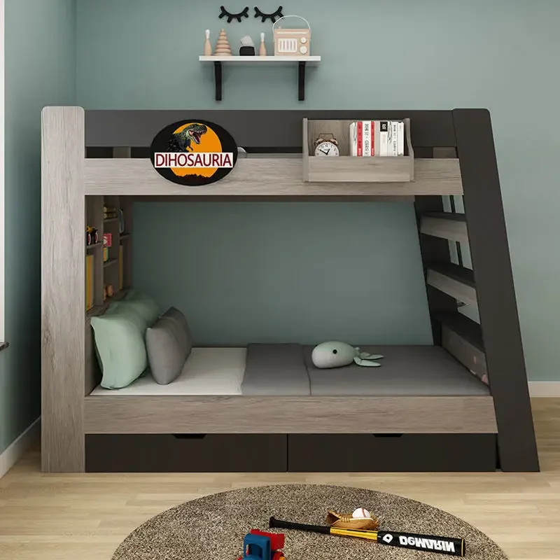 2024 New Nordic same width high and low bed mother and child on and off bed children's bunk bed 1 meter 1.2/1