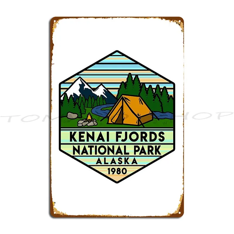 Kenai Fjords National Park Hexagon Metal Sign Poster Cinema Mural Wall Decor Character Tin Sign Poster