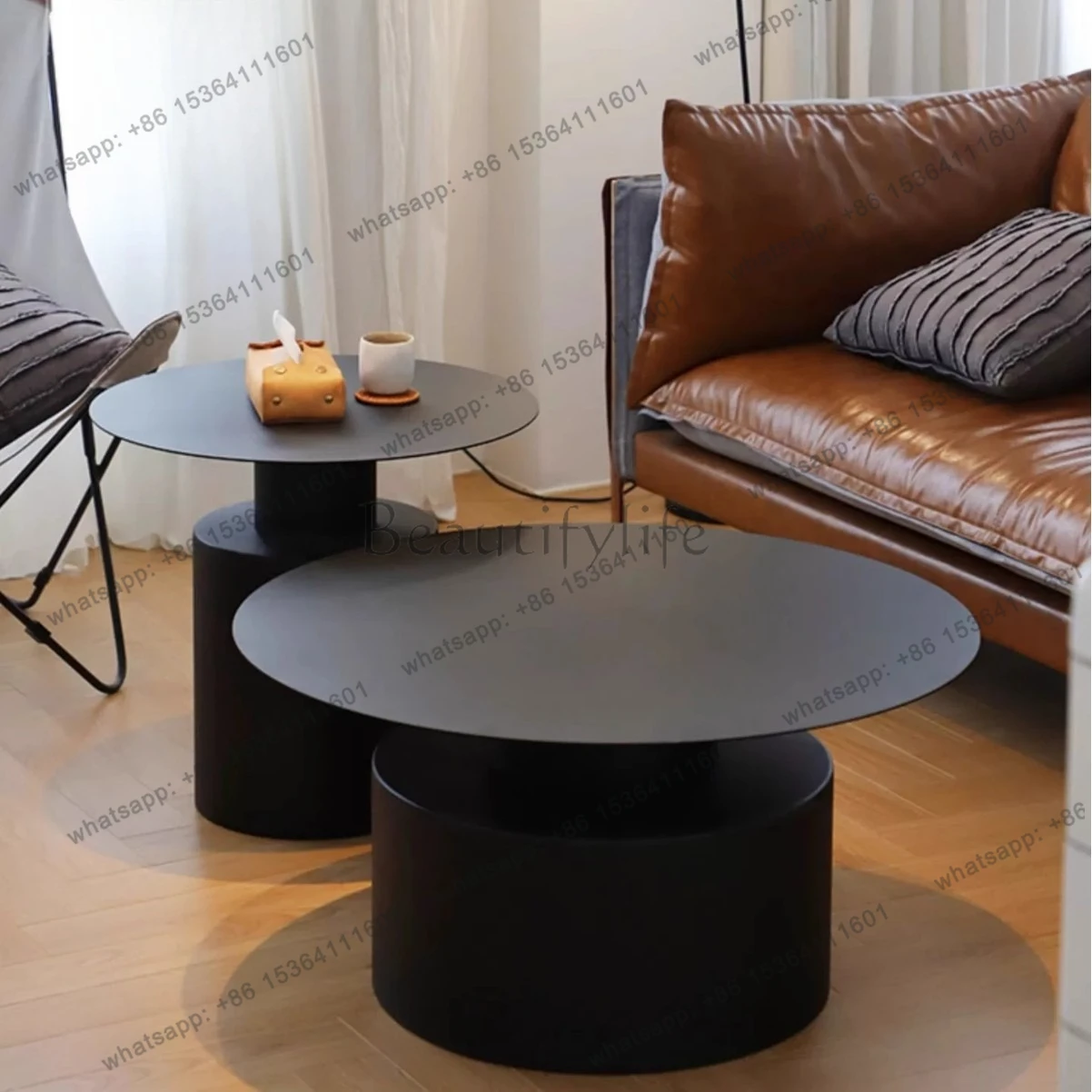 

Nordic coffee table combination light luxury home living room modern creative minimalist round table