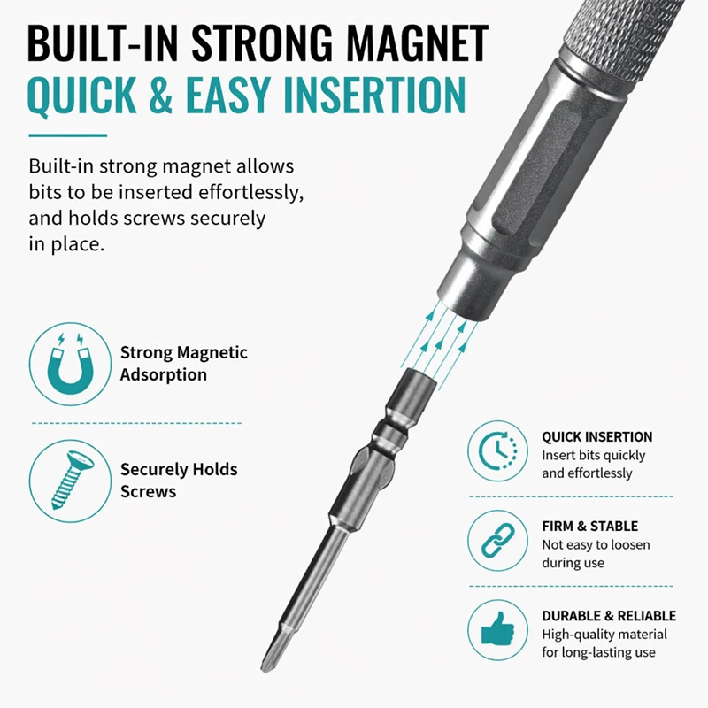 Professional 23in-1 Precision Screwdriver Set Aluminum Alloy Ejector Magnetic Inner Box 23-in-1 Repair Tool for Phone PC Watch