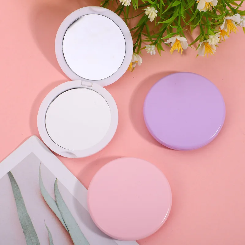 Espelhos de maquiagem mini bolso dobrável para meninas e mulheres, viajando portátil redondo bolso vaidade espelho, styling acessórios, 4 cores