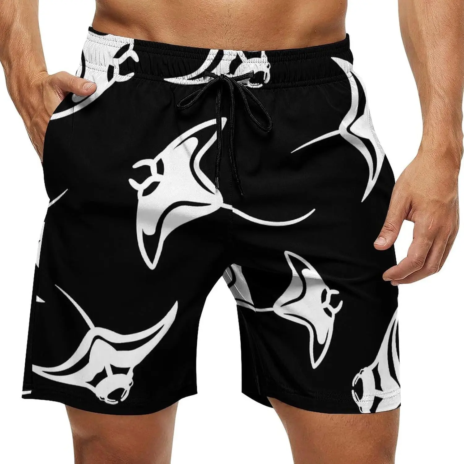 

Призрачная маска для лица, мужские шорты для плавания, пляжные спортивные шорты, купальник с карманом