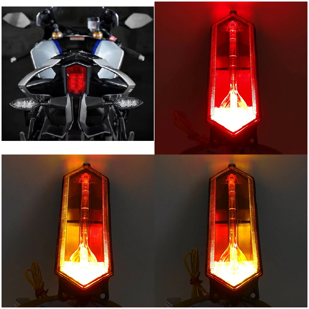 Fits for Yamaha YZF R6 R7 ABS YZFR7 YZF-R7 YZF-R6 2017-2026 Motorcycle Taillight Rear Brake & Turn Signal Integrated Tail Light