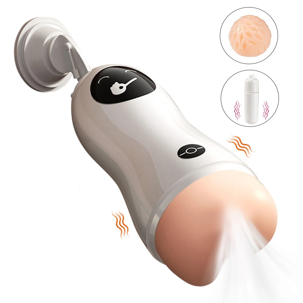 Saugnapf-Masturbator für Männer, Sexspielzeug aus Silikon, künstliche Vagina, realistische Pussy, Masturbationsbecher für Erwachsene_voghion.com