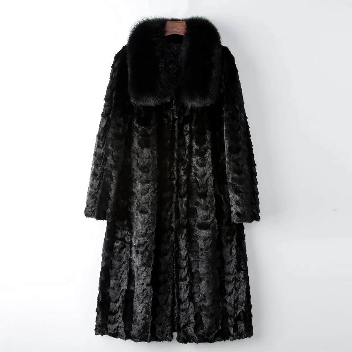 Haining fur collar fur coat 2024 winter new mink and mink women's fur coat