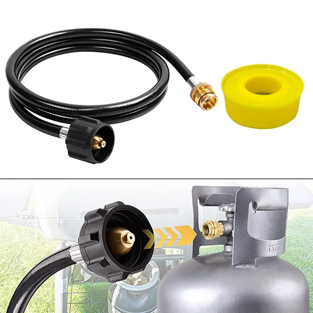 

6FT Propane Adapter Hose 1lb To 20lb Converter For QCC1 Type1 Gas Grill 6FT Propane Tank Hose Propane Adapter Hose Camping Grill
