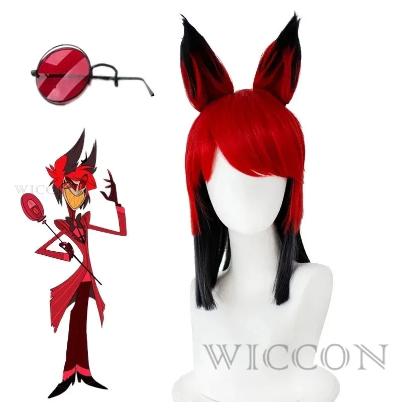 

qq023Hazbin Hotel ALASTOR Косплей Костюм Взрослых Мужчин Хэллоуин Униформа Куртка Брюки Костюмы Красный Костюм Аниме Косплей
