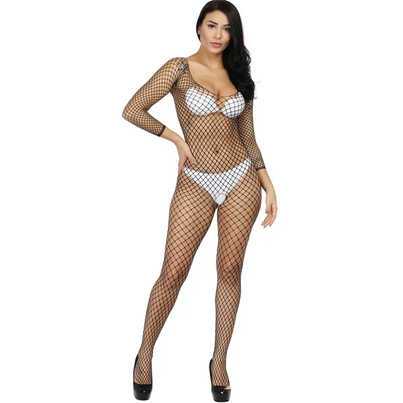 Sexy Transparent Fishnet Bodystockings Women Lingerie for Women Full Body Erotic Porno Bodysuit Sex Crotchless Teddy Catsuit