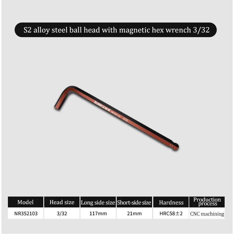 Inbussleutel Inbussleutel Lange Arm Bal End Inbussleutel Inch L Handvat Magnetische Inbussleutel 1pc