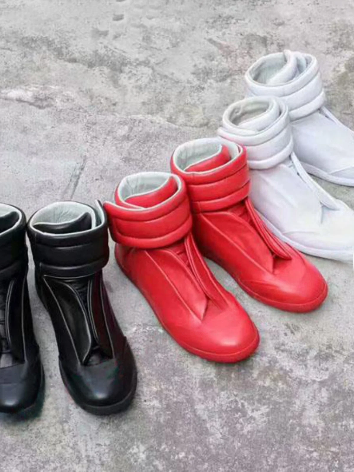 Casual High-Top  Boots Men's Leather oes Women's Size Large Magic Tape oes Comfortable Breathable Spor Sle