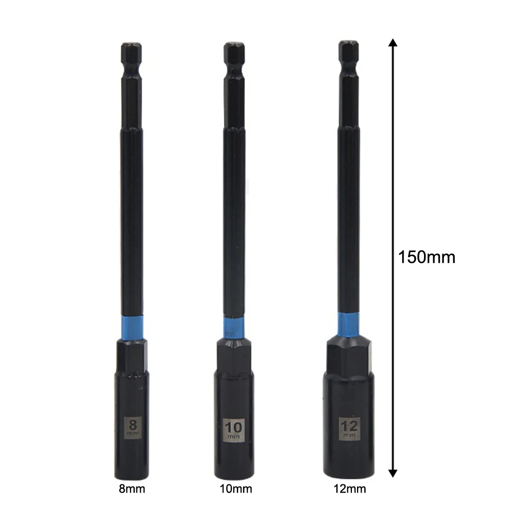 Para coche para el hogar herramienta de reparación de automóviles DIY destornillador de tuerca hexagonal 150mm juego de herramientas de reparación de piezas de automóvil máquina hexagonal 150mm de longitud juego de 3 piezas