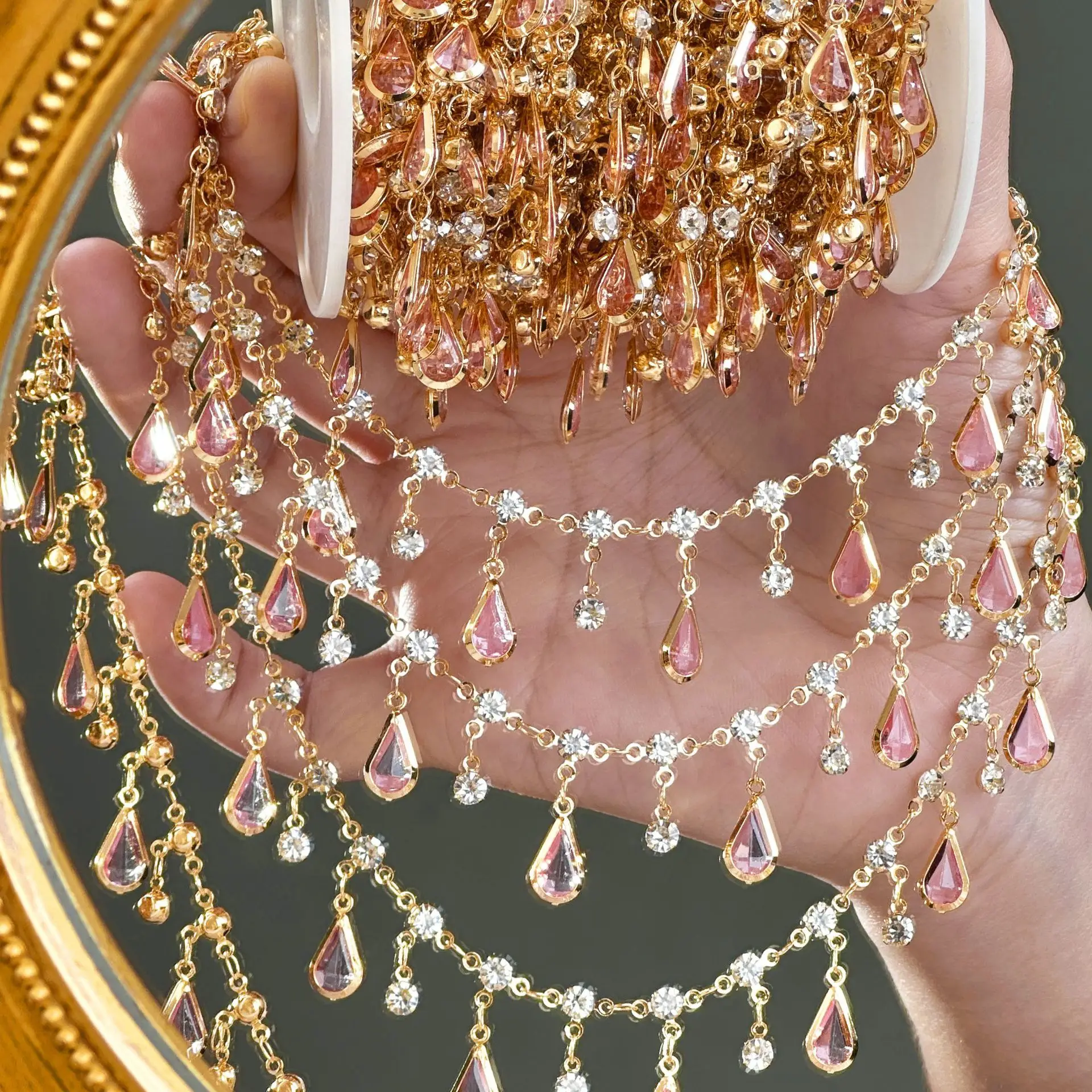 0,5/1/2 Exquisite Tropfenförmige Strass-Quaste Handgefertigte Kette DIY Halskette Armband Damen Schmuckzubehör Bekleidungsmaterialien – Detail 18