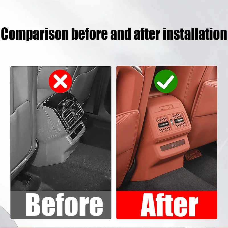 For Audi Q5 GU 2025 2026 Car Silicone Rear  air conditioning outlet Panel Anti Kick Protective Pad Interior Accessories