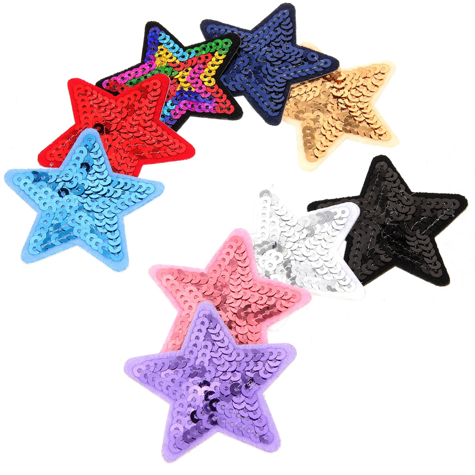 

9Pcs Star Shaped Self-Adhesive Sequins Patches for Clothes Jeans Jackets Backpacks DIY Crafts Star Patches Sequins Patch