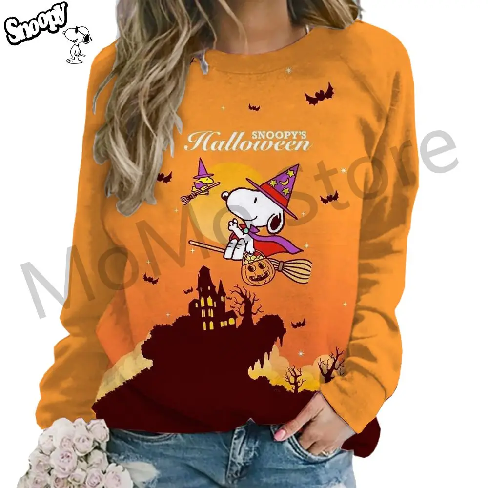 O Neck Snoopy Women's Long Sleeve Sweatshirts S-3XL New Pullovers Youthful Woman Clothes Y2k Party 2024 Streetwear Autumn Lovely