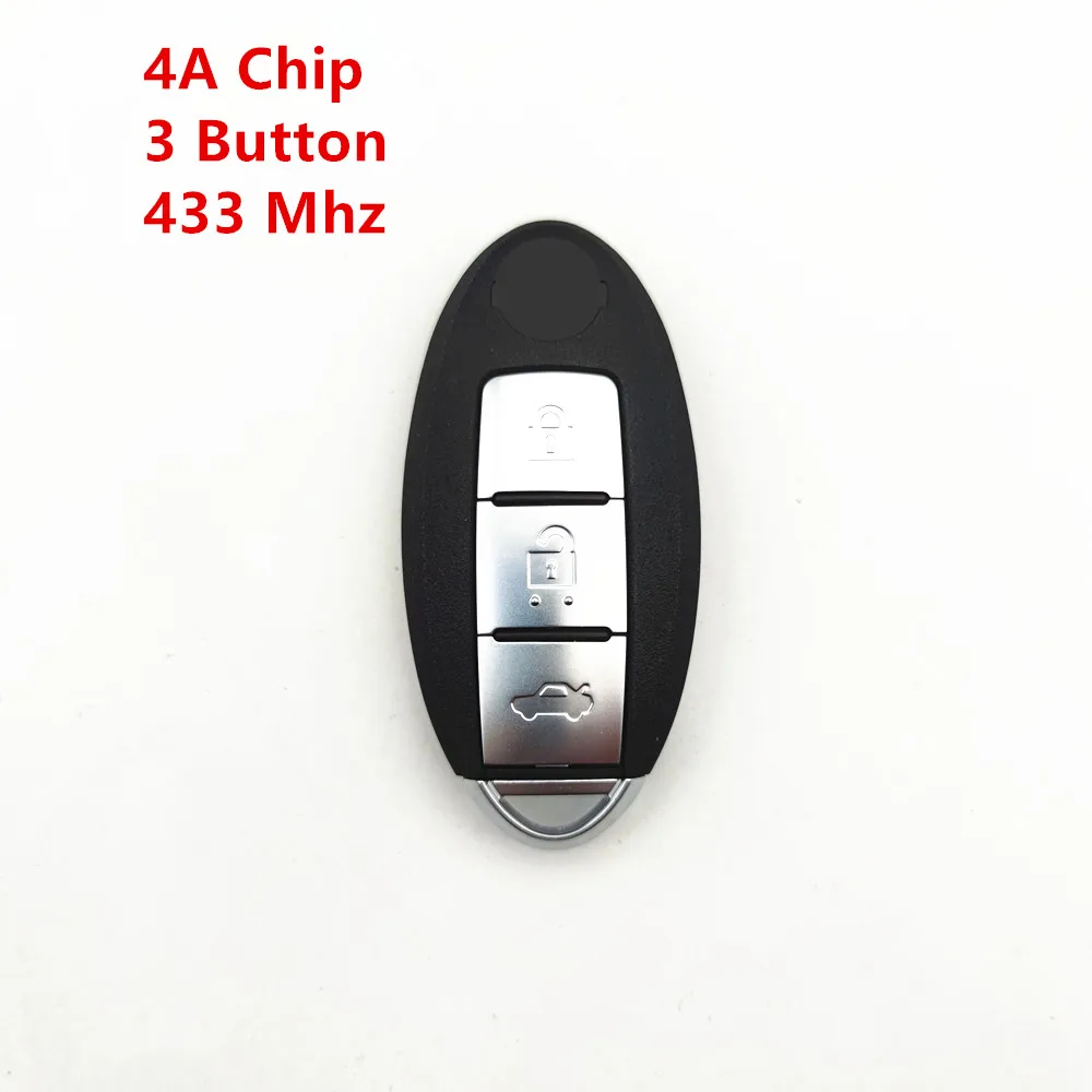 keyless 3 buttons Smart Remote Car key Fob 433mhz 4A Chip For Nissan Xtrail X-Trail Qashqai 2014 2015 2016 2017 S180144104