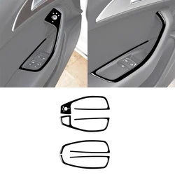Door Window Lift Switch Panel Decoration Cover Sticker Carbon Fiber/Black Car Accessories for Audi A6 S6 C7 A7 S7 4G8 2012-2018