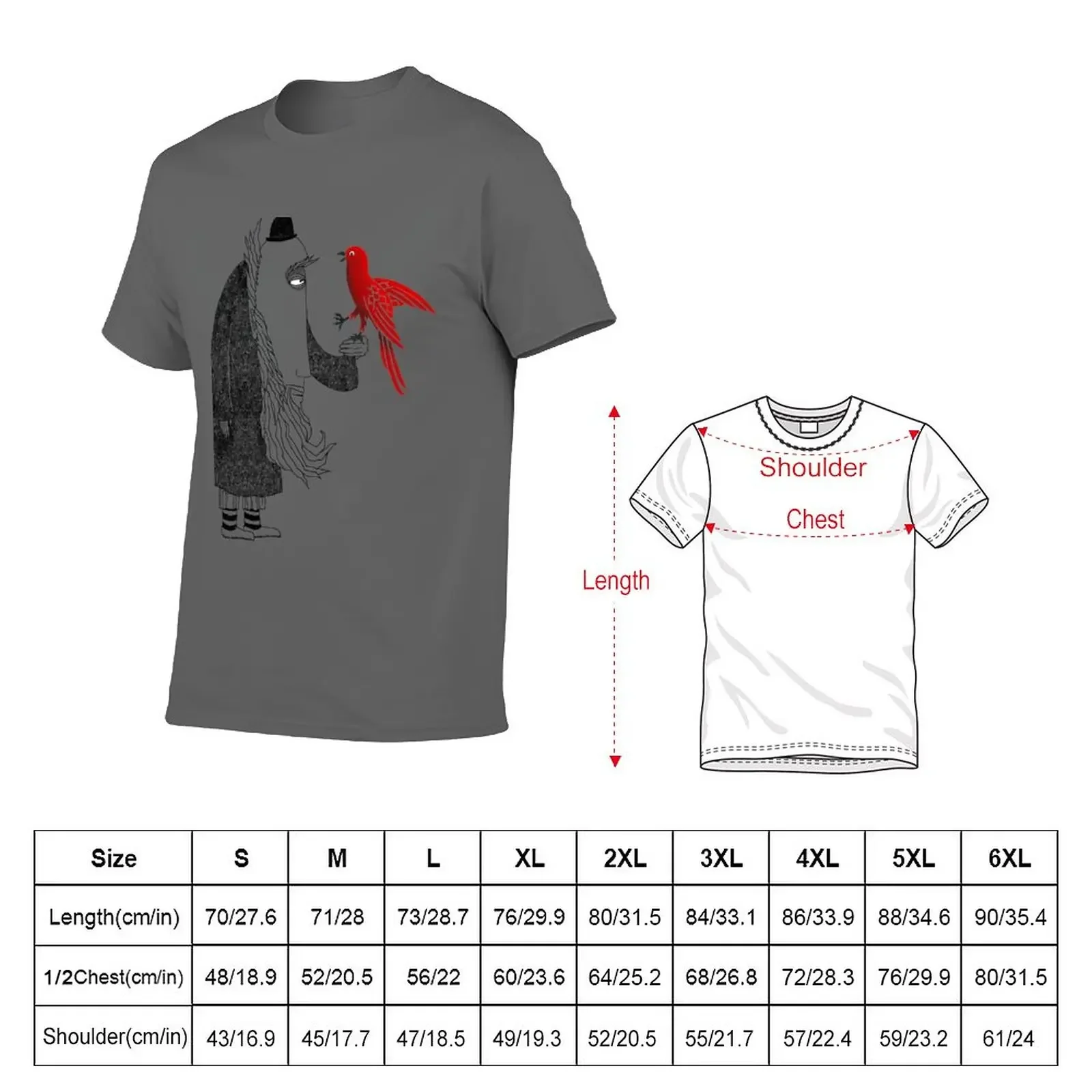 Darwin and red bird T-Shirt vintage clothes tops slim fit t shirts for men