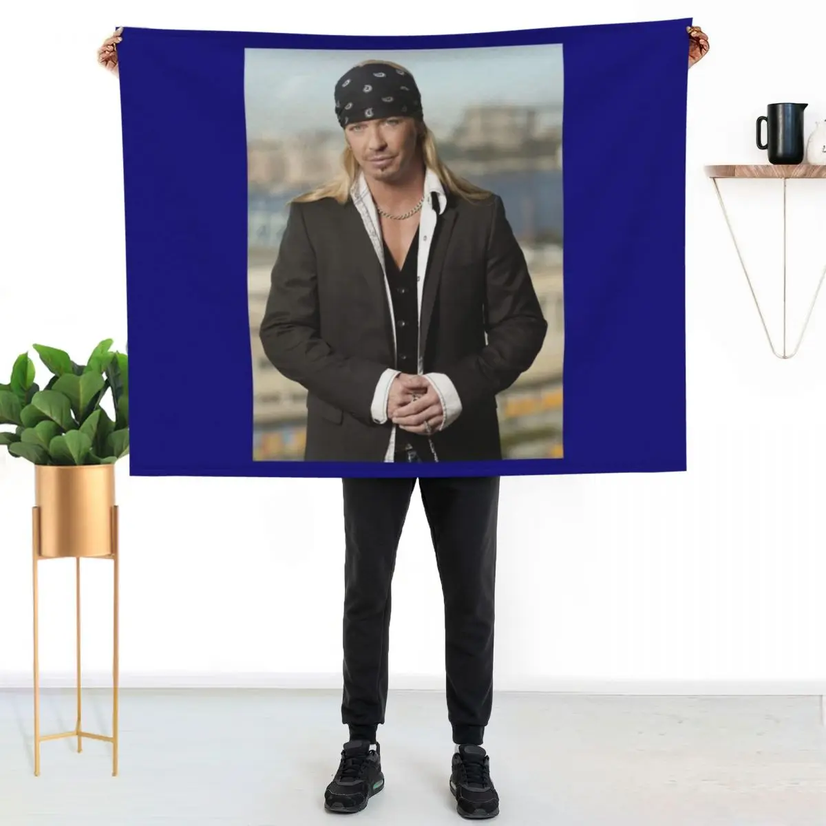 

Backwaters lands Bret Michaels Poster Art Design Throw Blanket Cozy Home Blanket Gift for Christmas Holiday