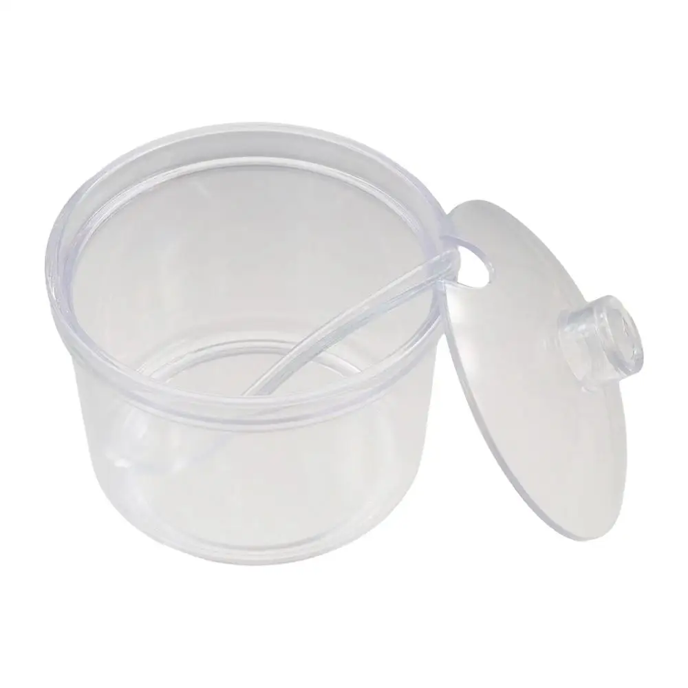 

With Spoon and Lid Acrylic Sugar Bowl Anti-fall Visible Seasoning Jar Transparent Condiment Container Chili Sauce