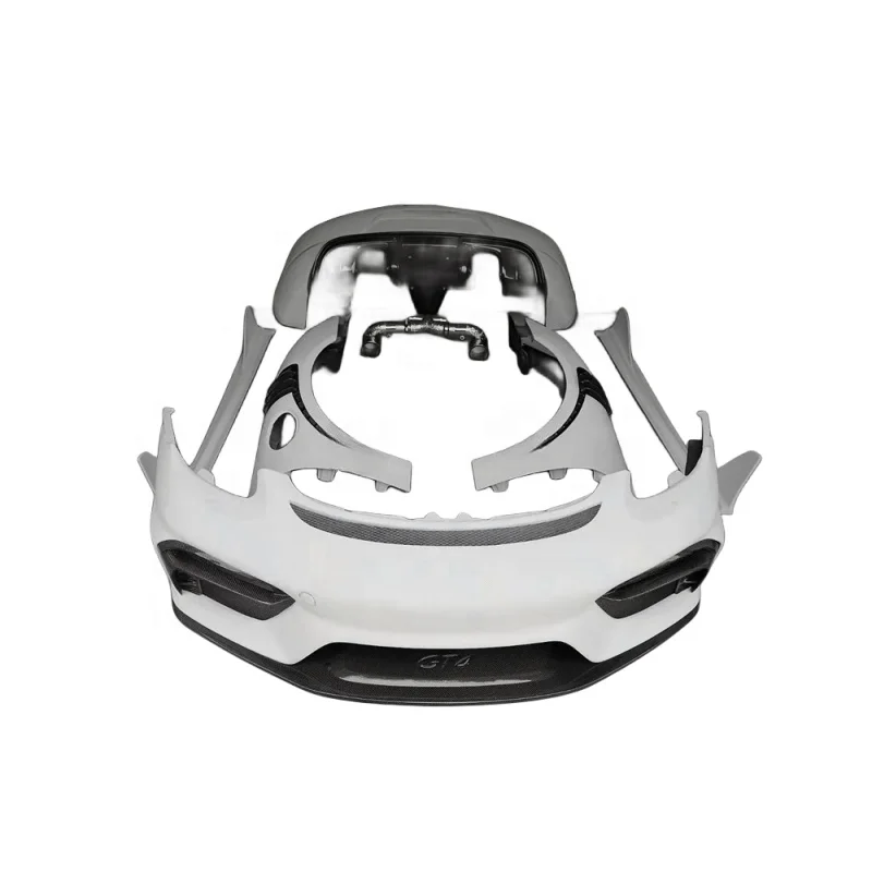 Flying Wing High Quality GT4 Style Rear Lip Spoiler Body Car Bumpers Side Vents Gt Body Kit Front Bumper For  981 Cayman
