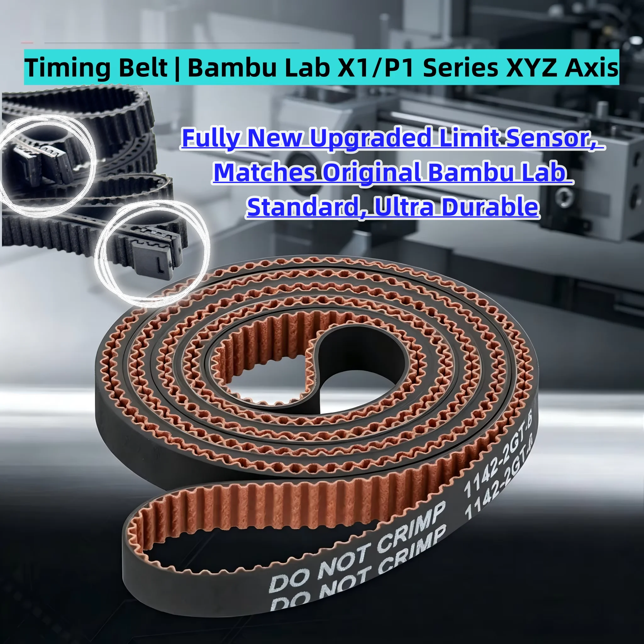 

Upgraded Same OEM Quality Limit Switch & Low Vibration XYZ Timing Belt Fit Bambu Lab X1 P1 3D Printer Accessories