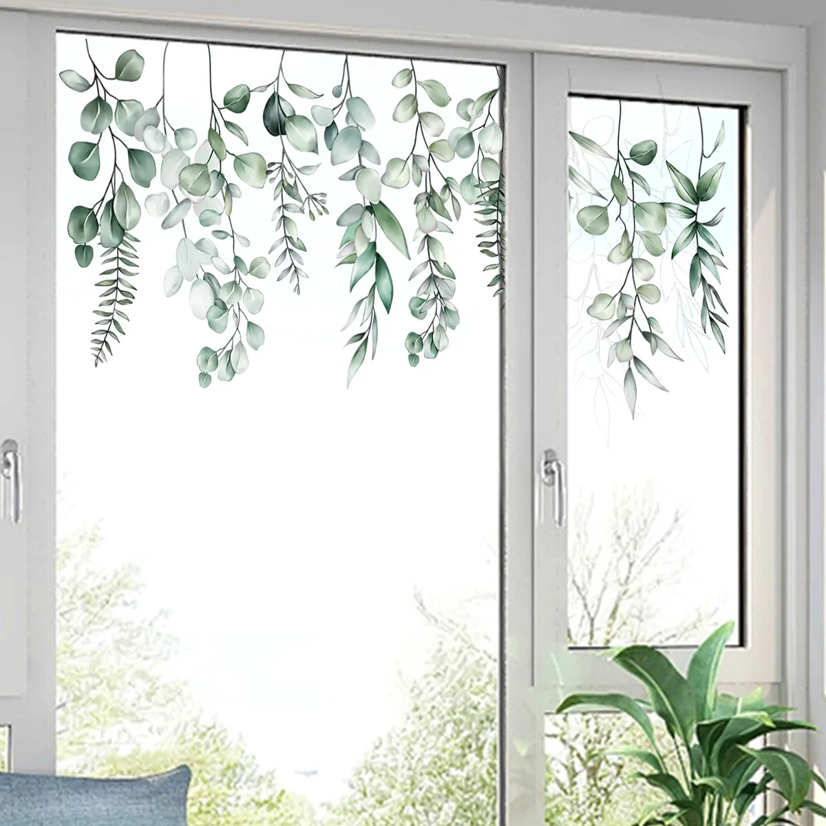 Plant flowers Flower Glass stickers Living room window theme decorative wall stickers Window stickers
