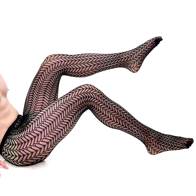 Bas une pièce en dentelle en maille pour hommes et femmes, leggings en résille ultra mince, costume de batterie à rayures transparentes, aussi Sissy