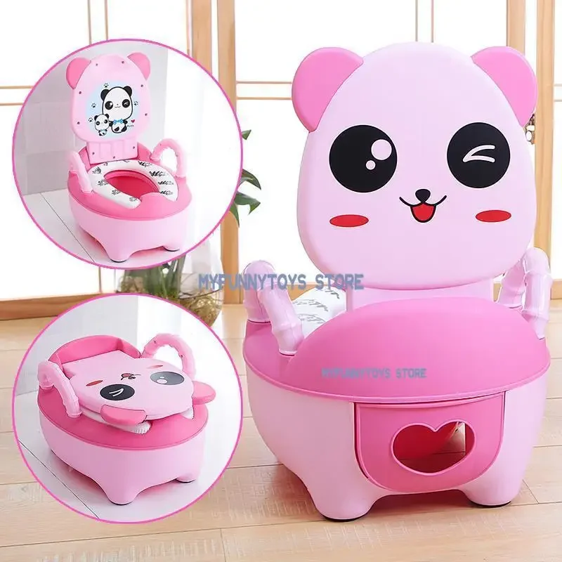 Baby Potty Training Toilet Seat Comfortable Backrest Cartoon Pots Portable Baby Pot For Children Potty Toilet Bedpan