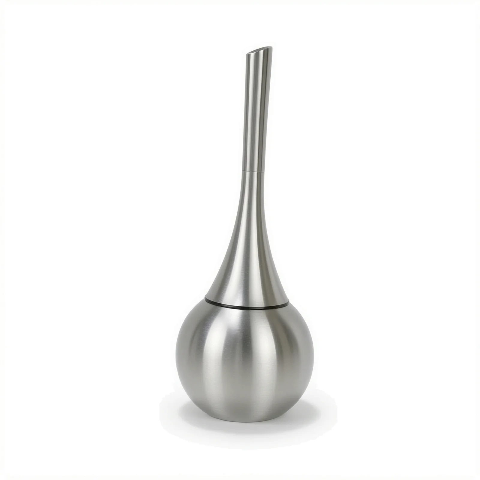 Denash Bathroom Toilet Brush, Cleaning Scrub Brush Holder Set with Stainless Steel Base(Silver)