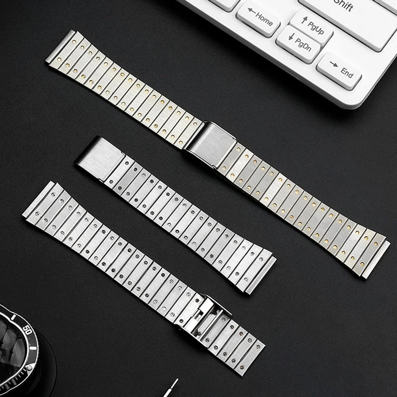 Stainless steel strap 18mm for Casio Watch small gold watch AE-1200WGD-1A A168 / 159 solid core stainless wristband bracelet