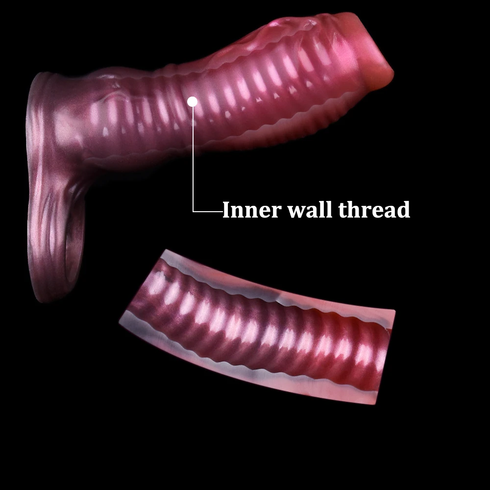 SMMQ الذئب عقدة القضيب كم XL حجم المفتوحة الحافظة الذكور الديك توسيع سيليكون ديك الدائري ألعاب جنسية للرجال #5