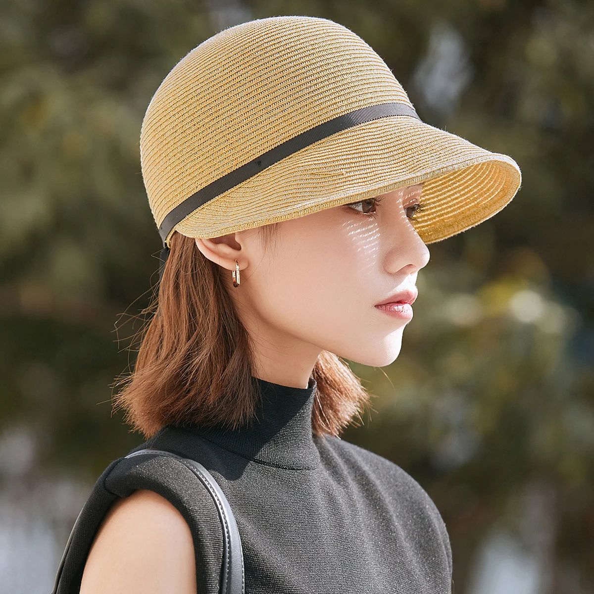 honar-レディース-麦わら帽子-手編み-大きなつば-日よけ-ダックビルキャップ-フェイスカバー-夏用旅行帽子-ロープタイ付き-サンキャップ