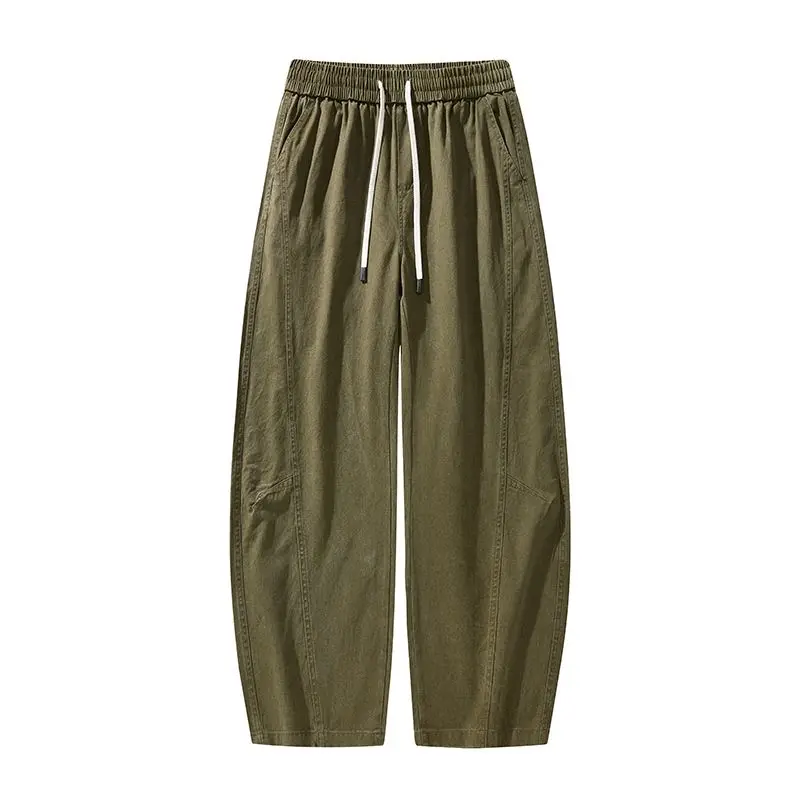 

Спецодежда в горном стиле, повседневные мужские брюки, новые прямые свободные брюки в японском стиле с брюками на шнурке, мужские брюки