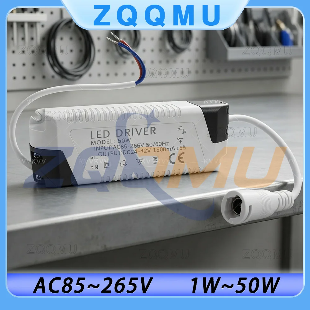 AC85-265V LED Driver Power 1-3W 3-5W 4-7W 8-12W 12-18W 18-25W 25-36W 20W 30W 36W 48W 50W Lighting Transformer AC DC Converter