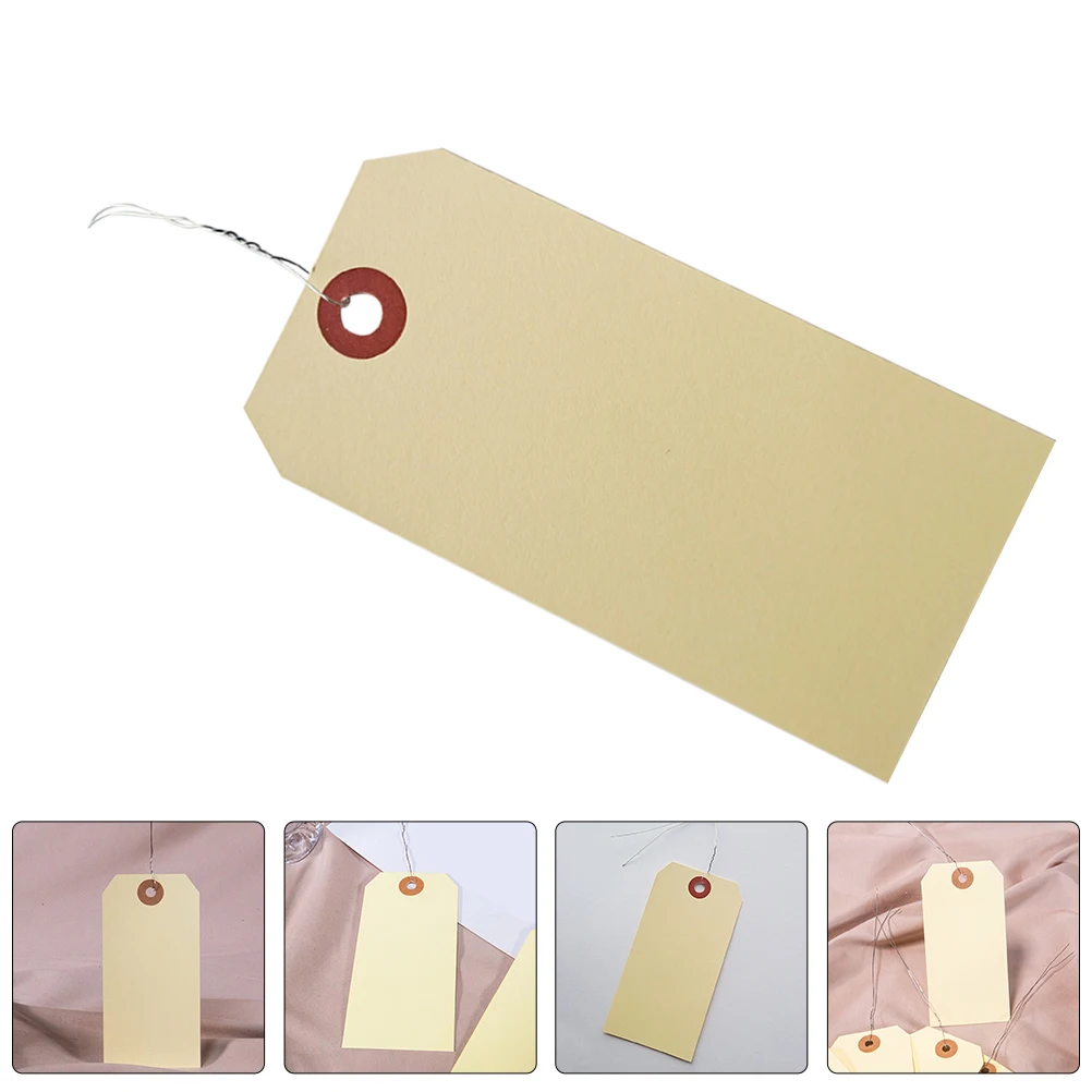 Imagem -04 - Etiqueta para Etiquetas em Branco para Envio com Fios de Ferro Etiquetas de Envio Etiquetas em Branco Loja Produto Roupas Etiquetas de Preço com 100 Peças
