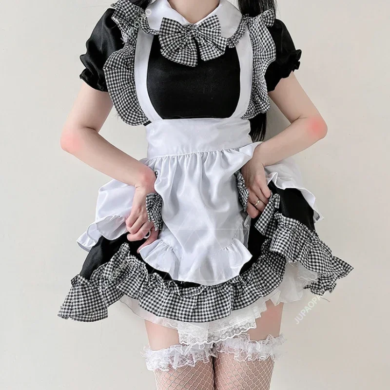 Costume de femme de chambre Lolita noir pour femme, robe de femme de chambre mignonne, costume de jeu japonais, performance cancers, Halloween