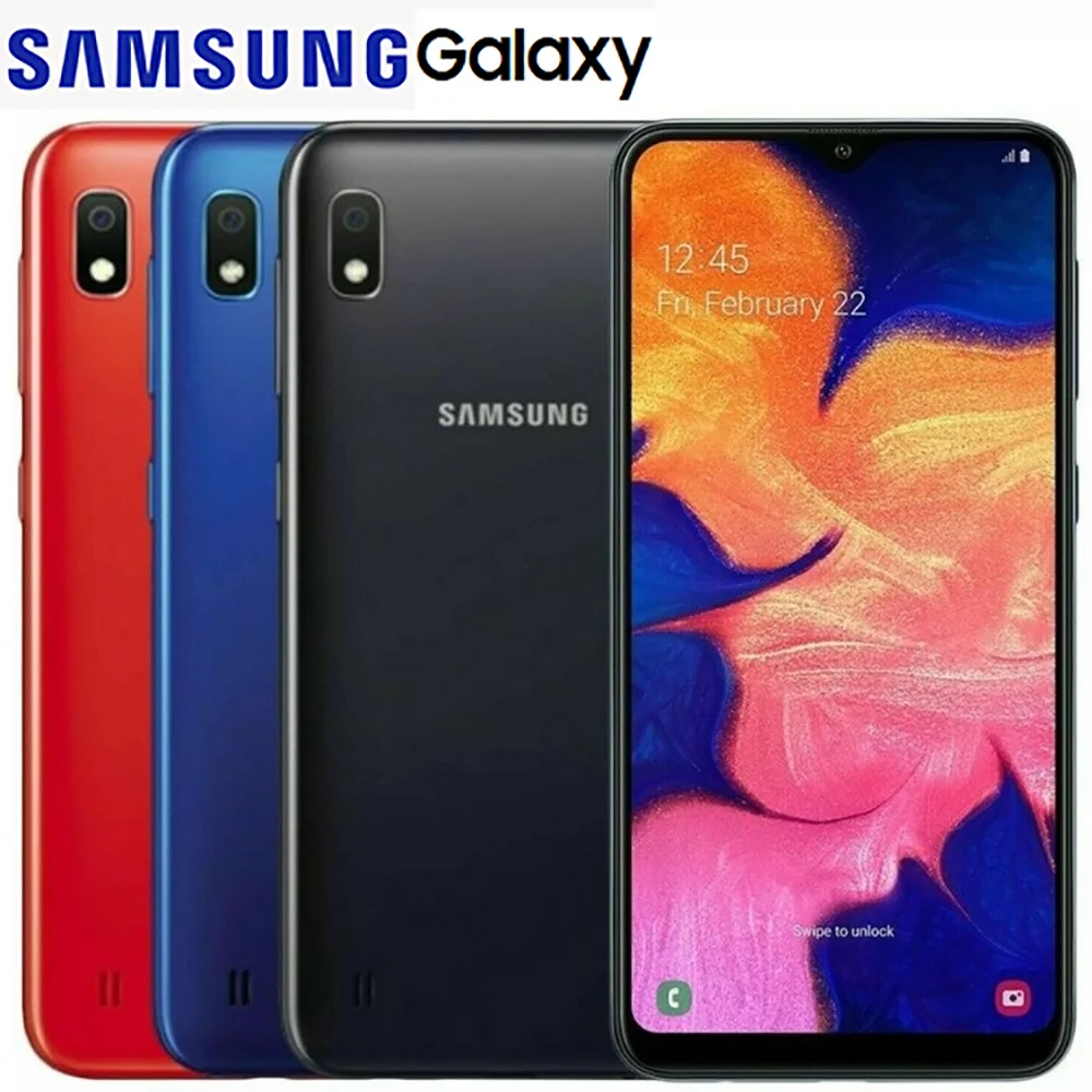 Refurbished Samsung Galaxy A10 A105FN Smart Android Phone European Version 2SIM RAM 2GB 32GB Eight Core 6.2-inch 13MP NFC3400mAh