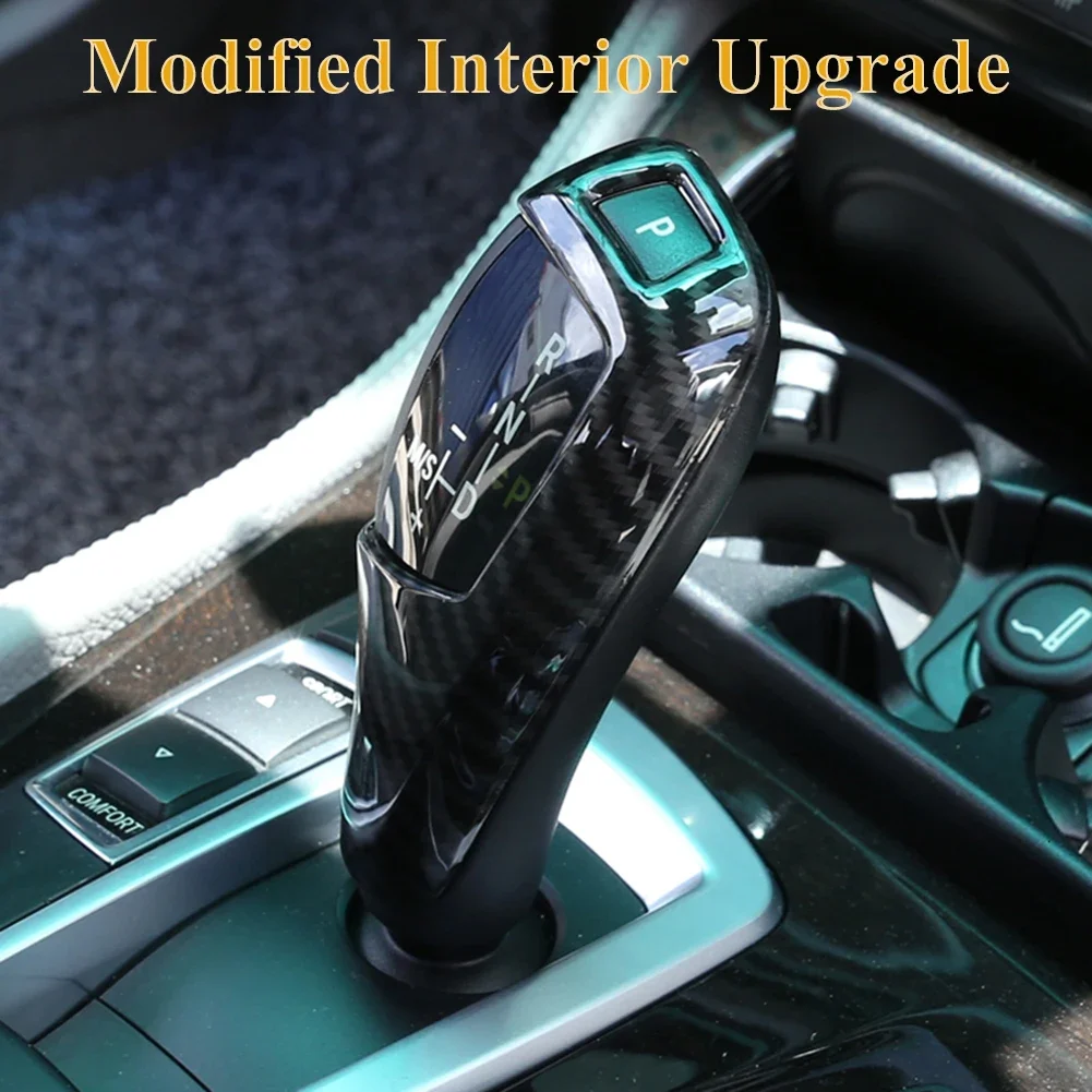Car Carbon Fiber Moulding Shift Gear Knob Cover For BMW E60 (2008-2010) E70 E71 (2008-2013) X5 X6 Auto Interior Accessories