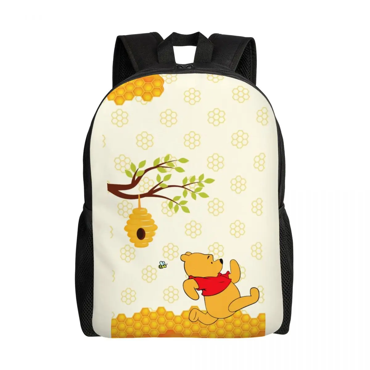 

Personalized Winnie Pooh Bear Cartoon Backpacks Men Women Casual Bookbag for College School Bags