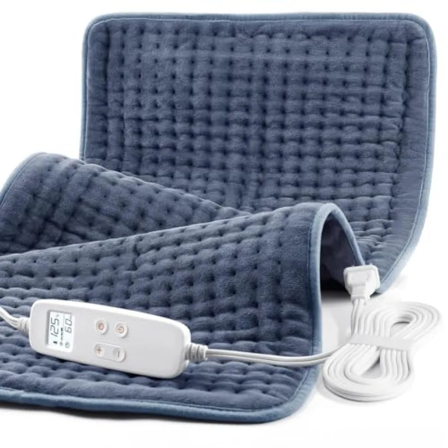 

Heating Pad: 33 x 17 Inch Electric Heating Pad for Back -Extra Large Heat Pad for Shoulder/Neck/Knee/Arms - Upgraded 6 Timer an