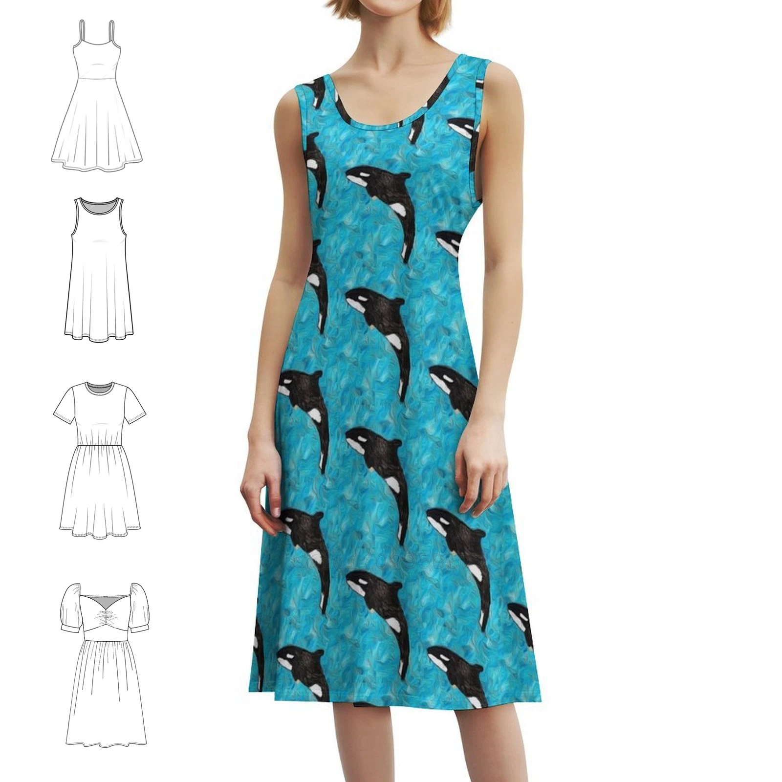 

Женское уличное праздничное платье Orca Jumping On Blue, модная клубная одежда с принтом для женщин, брюки Orca Orcas Orca, канцелярские принадлежности Orca