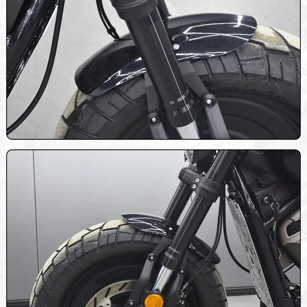 For Benda Chinchilla 350/450/500 Modified Short Front Fender Front Mud Tile Stainless Steel Baffle Accessories