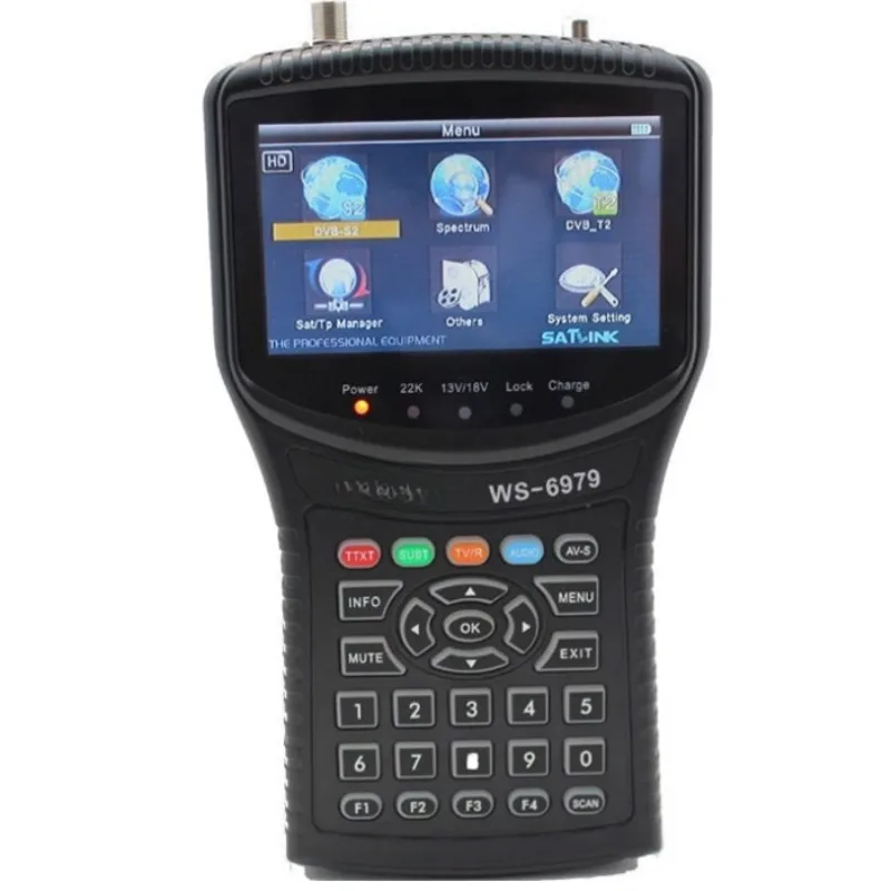 High quality satlink ws-6979 satfinder combo s2 t2 spectrum HD digital LCD satellite meter